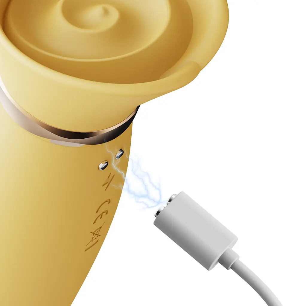 Вибратор-кролик Zalo Rose Rabbit Thruster 25 см (желтый) - фото 7