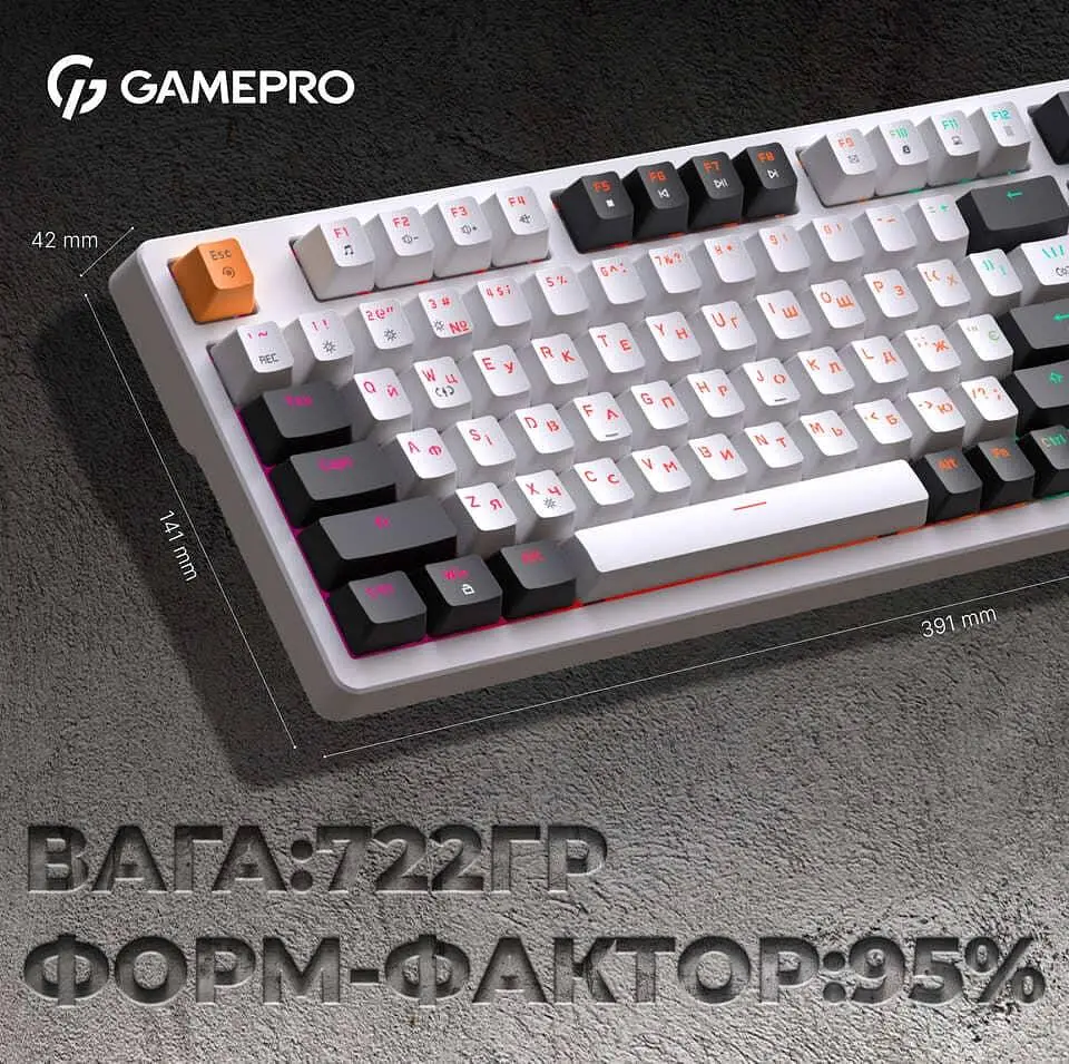 Клавіатура GamePro MK170W Outemu Red Hot-Swap RGB USB White (MK170W) - фото 7