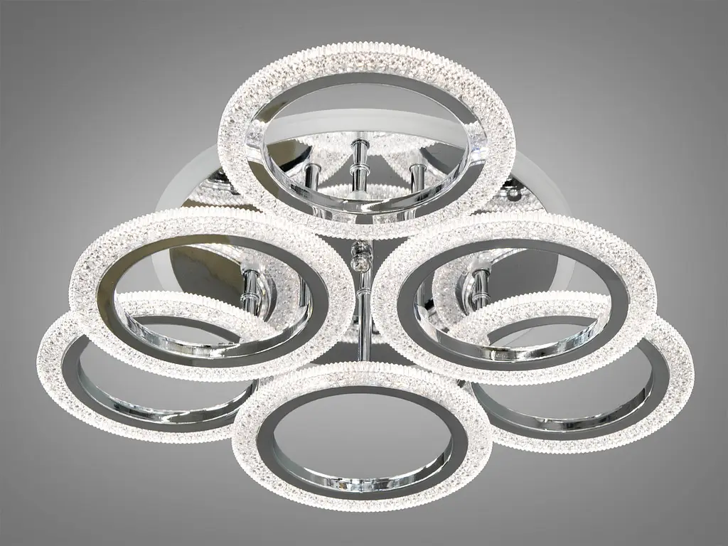 Стельова LED-люстра з пультом, диммером та кольоровим підсвічуванням Diasha 2408/3+3HR LED 3color dimmer - фото 3