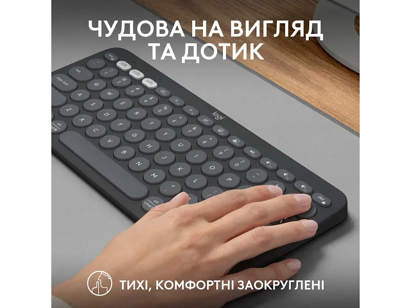 Клавіатура Logitech Pebble Keys 2 K380s Tonal Graphite UA (920-011851) - фото 4