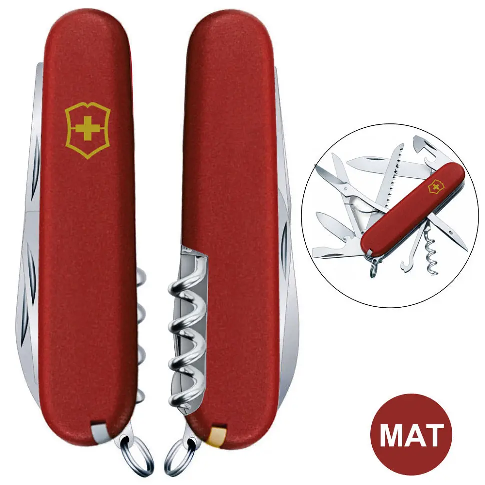 Ніж Victorinox Huntsman Mat 91мм 15функ черв.мат жовт.лого