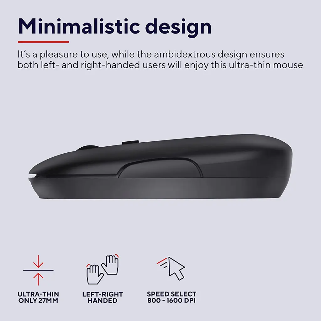 Мишка Trust Puck Wireless/Bluetooth Silent Black (24059) - фото 9