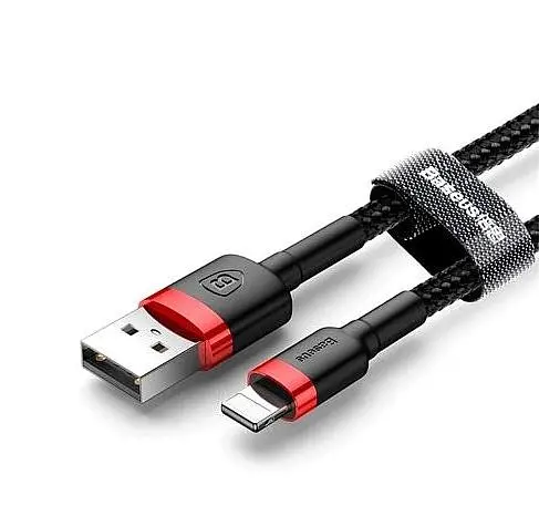Кабель Baseus Cafule Cable Lightning - USB 2.0 м 1.5 A Black (CALKLF-C19) - фото 2