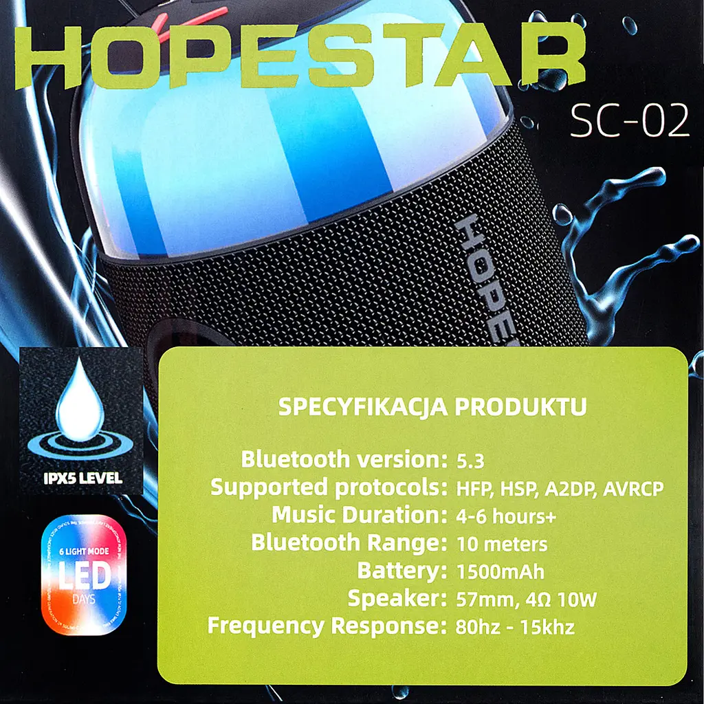 Портативна акустика Hopestar SC-02 Black [124277] - фото 4