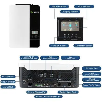 Сонячний інвертор Growatt (SPF3500ES) 3500W (SPF3500ES) - фото 7