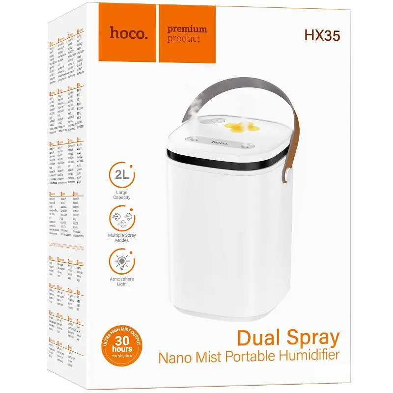 Зволожувач повітря HX35 Mist 2L double spray White Hoco teh0029813 - фото 3
