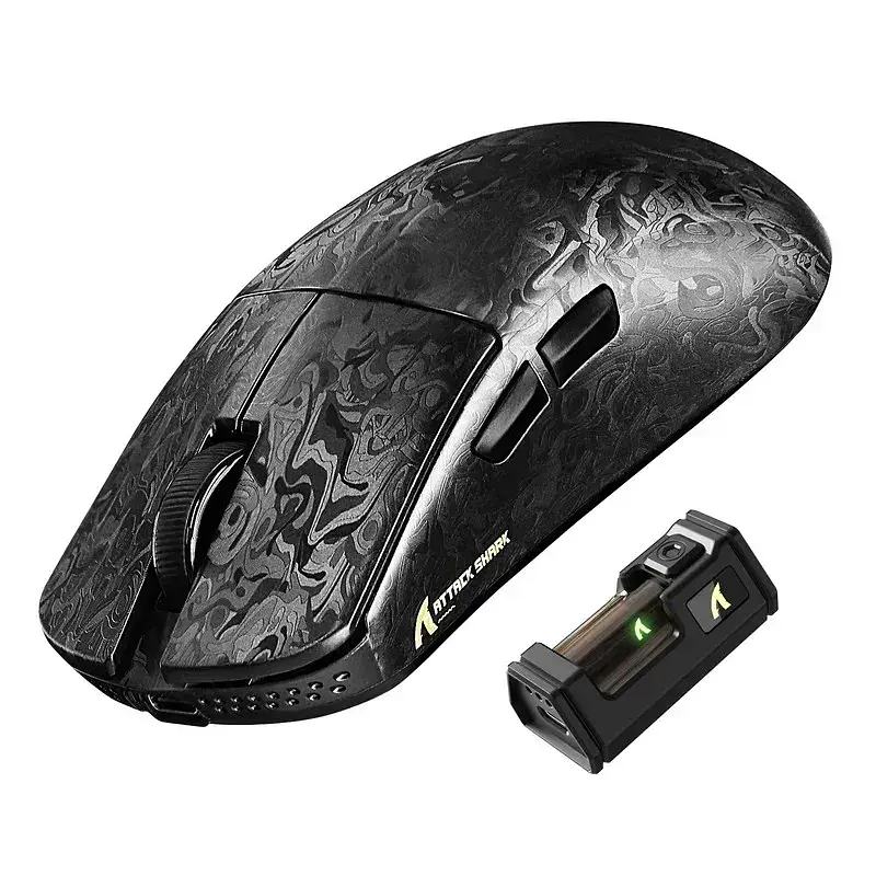 Ігрова бездротова мишка Attack Shark R11 Ultra / Три режими підключення / 42 000 DPI / Cенсор PixArt PAW3950MAX / Black - фото 3