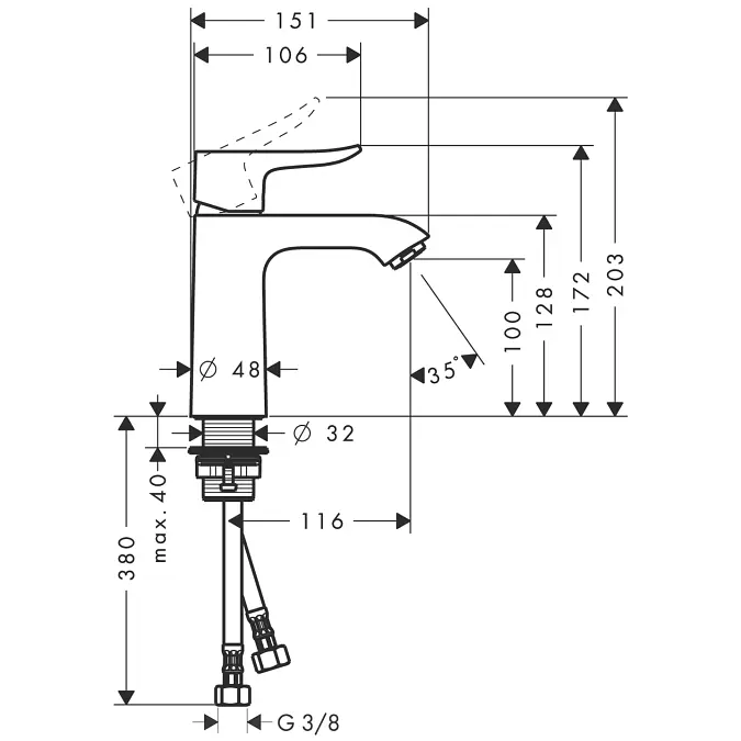 Змішувач для умивальника Hansgrohe Metris EcoSmart 31084000 Хром - фото 2