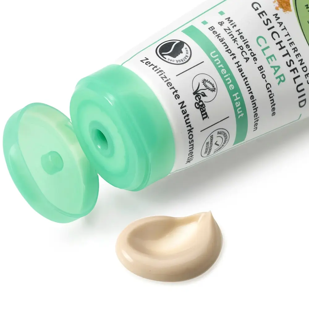 Флюїд для обличчя Alverde Naturkosmetik Clear прозорий з цілющою гряззю та екстрактом зеленого чаю 50 мл - фото 4