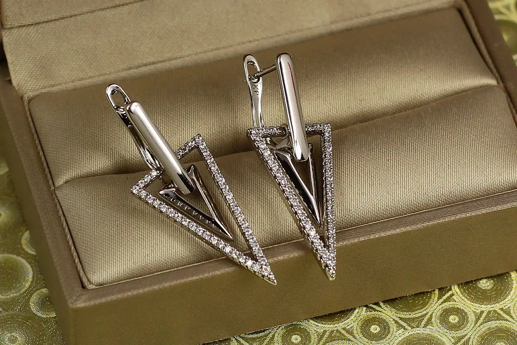 Сережки Xuping Jewelry подвійний спис 3,5 см сріблясті - фото 3