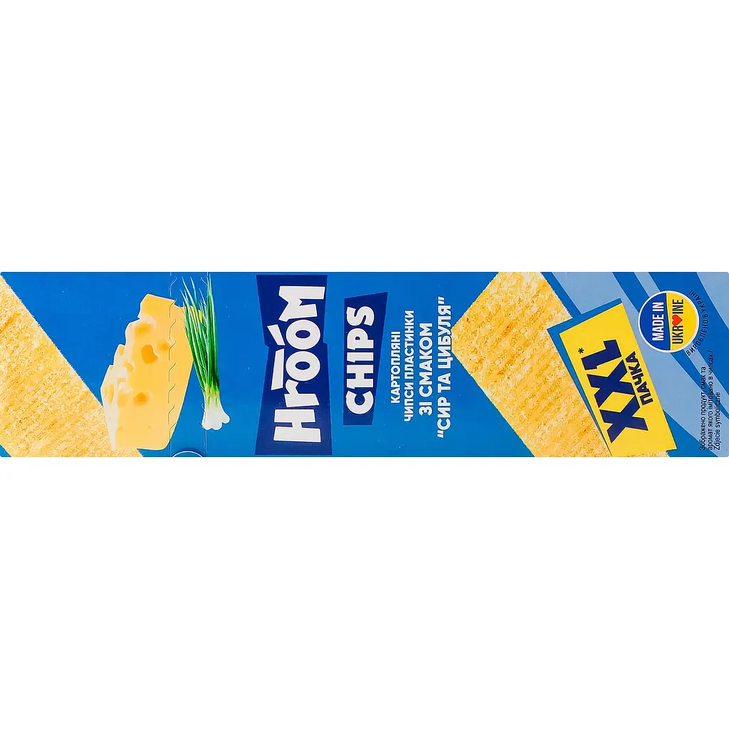 Картопляні чипси пластинки Hroom! Сир та цибуля 100 г - фото 3
