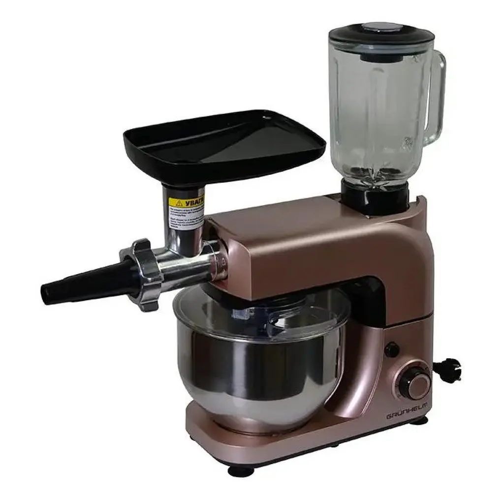 Кухонна машина Grunhelm GKM0021G 6 швидкостей 5 л рожева (118766) - фото 4