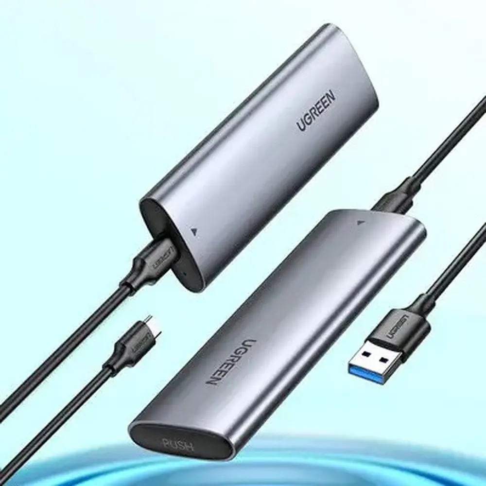 Кишеньковий адаптер SSD Ugreen CM400 USB-C to M.2 NGFF 5G Enclosure A TO C Cable 50 cm (10903) - фото 4