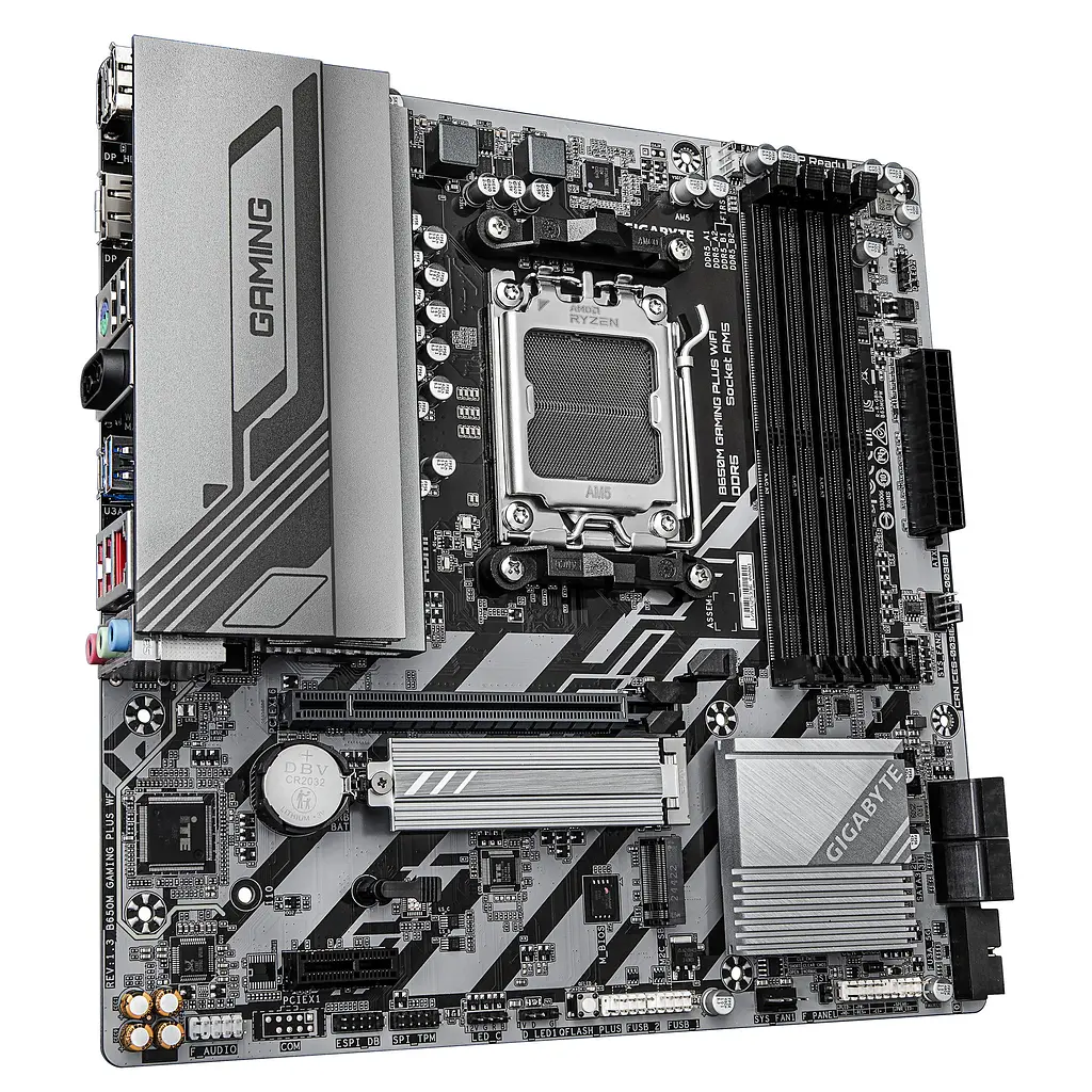 Материнская плата Gigabyte B650M GAMING PLUS WF sAM5 B650 4xDDR5 M.2 HDMI DP Wi-Fi BT mATX - фото 2