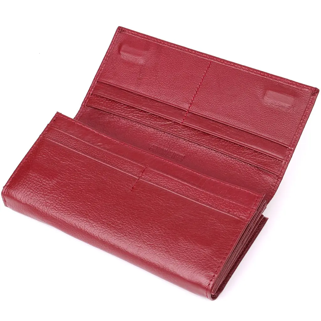 Модний жіночий гаманець на магнітах із натуральної шкіри ST Leather 23113 бордовий - фото 5