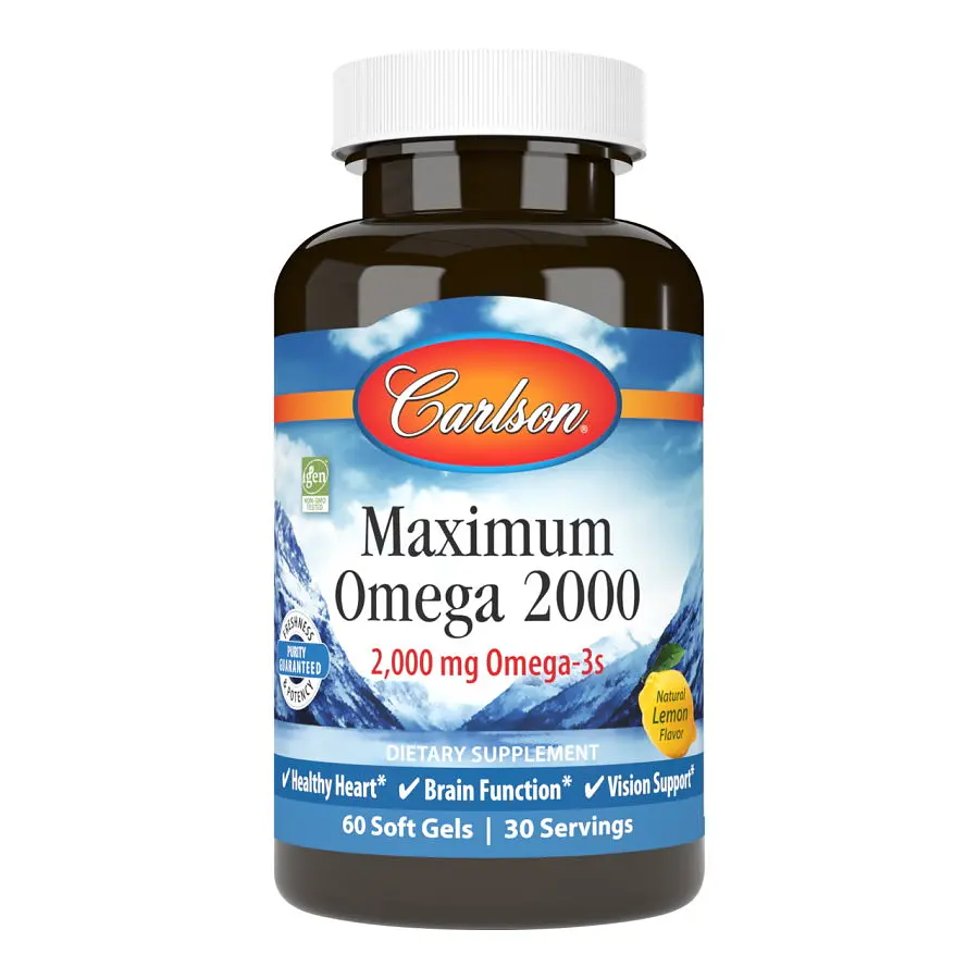 Жирні кислоти Carlson Labs Maximum Omega 2000 mg, 60 капсул