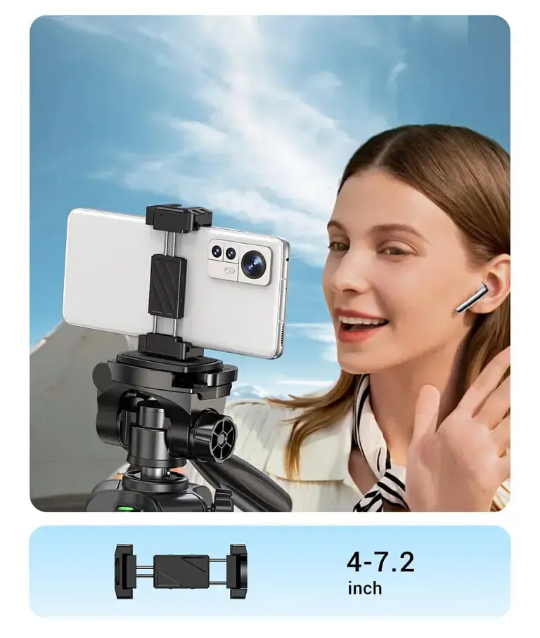 Підставка Штатив Ugreen LP661 Professional Tripod для смартфона/камери DSLR 175 см (15187) - фото 7