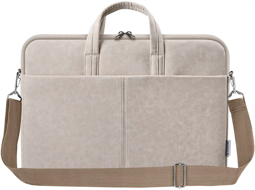Сумка для ноутбука 15.6'' Defender Solid шкіра, кишеня, бежева - фото 3