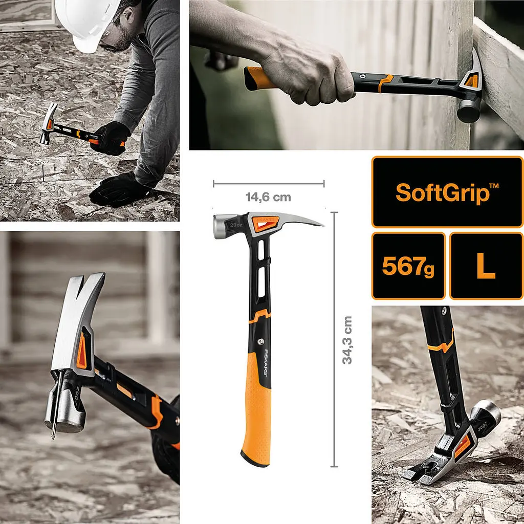 Молоток Fiskars IsoCore (L) 20oz / 13.5 "(156001) 1020214 - фото 2