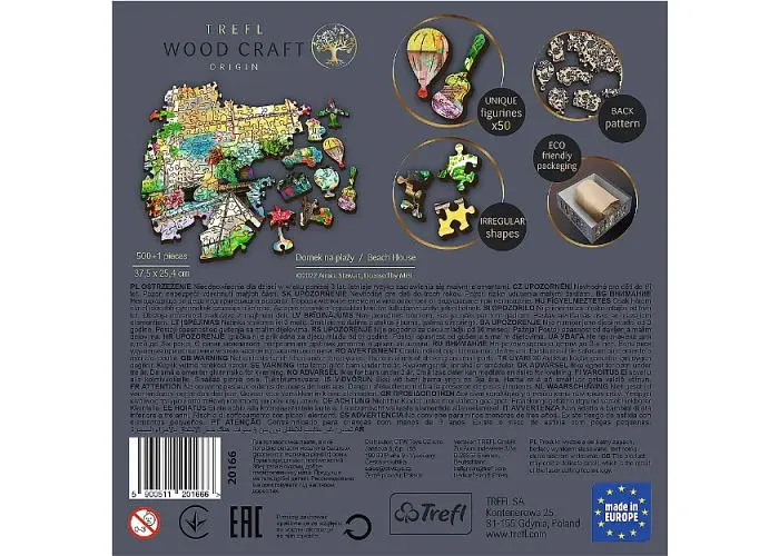 Пазл Trefl дерев'яний фігурний Будиночок на пляжі 500+1 ел. (20166) - фото 4