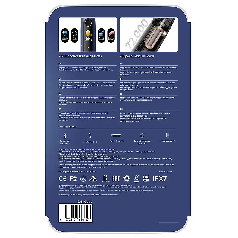 Электрическая зубная щетка Oclean X Lite Set Blue - фото 4