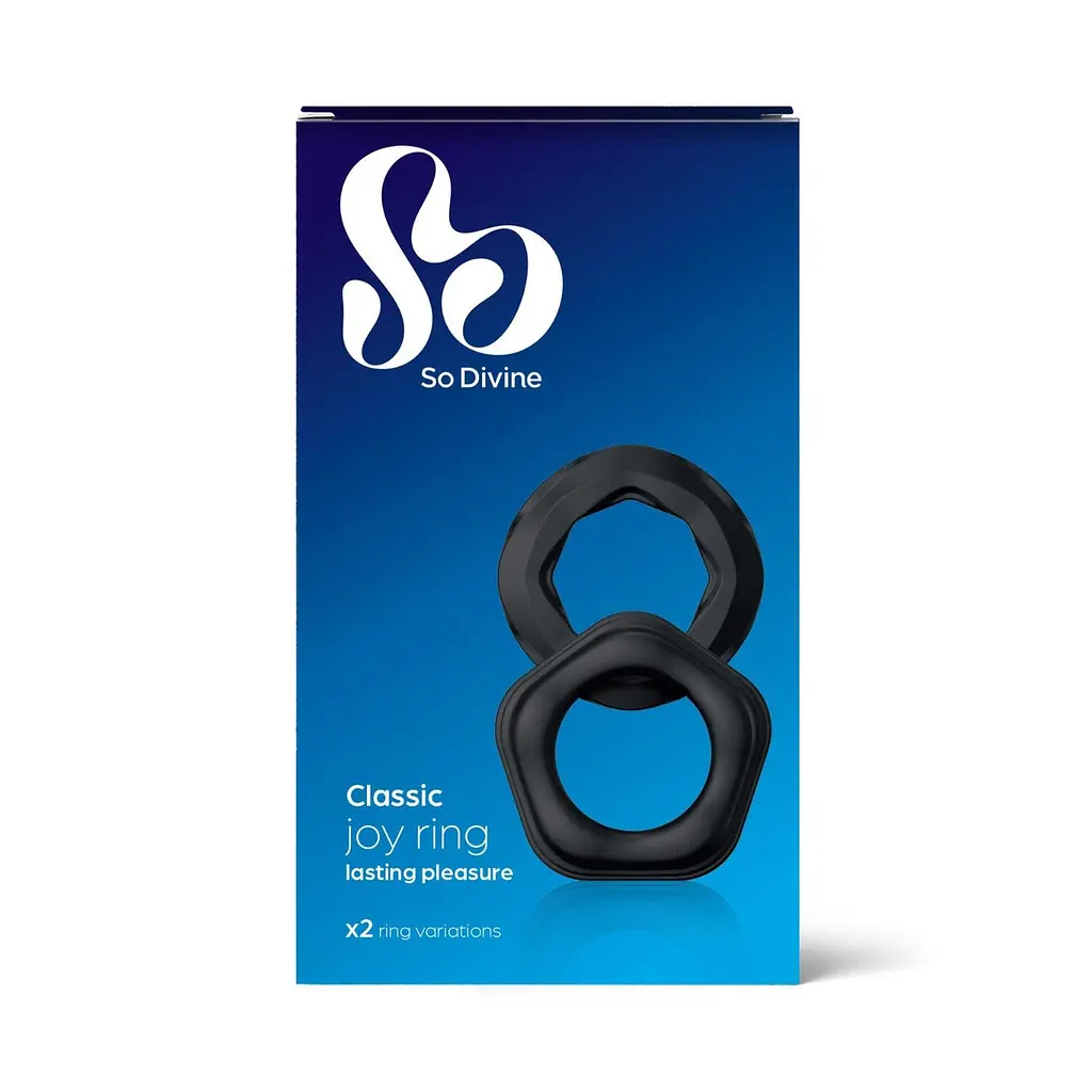 Ерекційне кільце So Divine Men Classic Joy Ring 2 шт (чорний) - фото 5