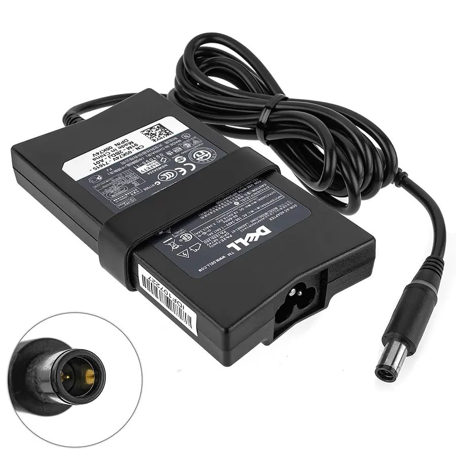 Блок живлення для ноутбука Dell SLIM 19.5V, 3.34A, 65W, 7.4x5.0-PIN, Black (без кабеля) - фото 2