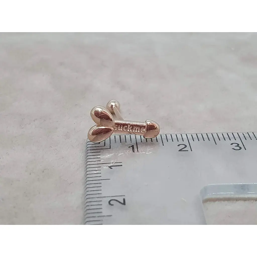 Золотая серьга для пирсинга языка Ирий. З6040 - фото 5