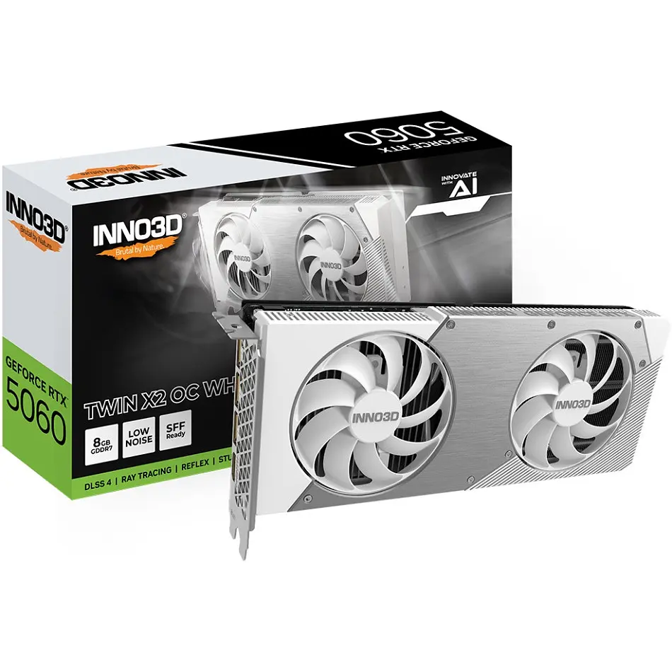 GeForce RTX5060 Inno3D TWIN X2 OC БІЛИЙ, 8GB GDDR7, 128bit, PCI Express 5.0 - фото 3