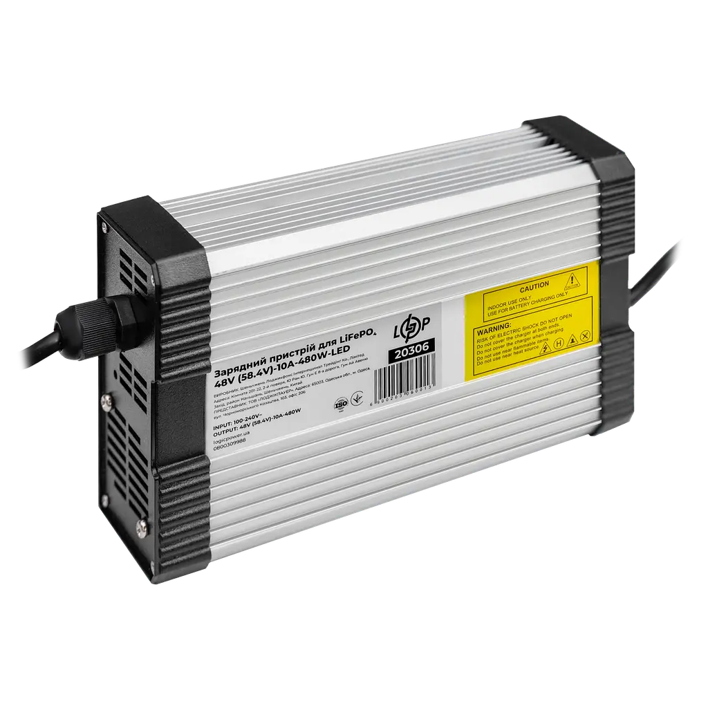 Зарядное устройство для аккумуляторов LiFePO4 48V (58.4V)-10A-480W-LED - фото 2