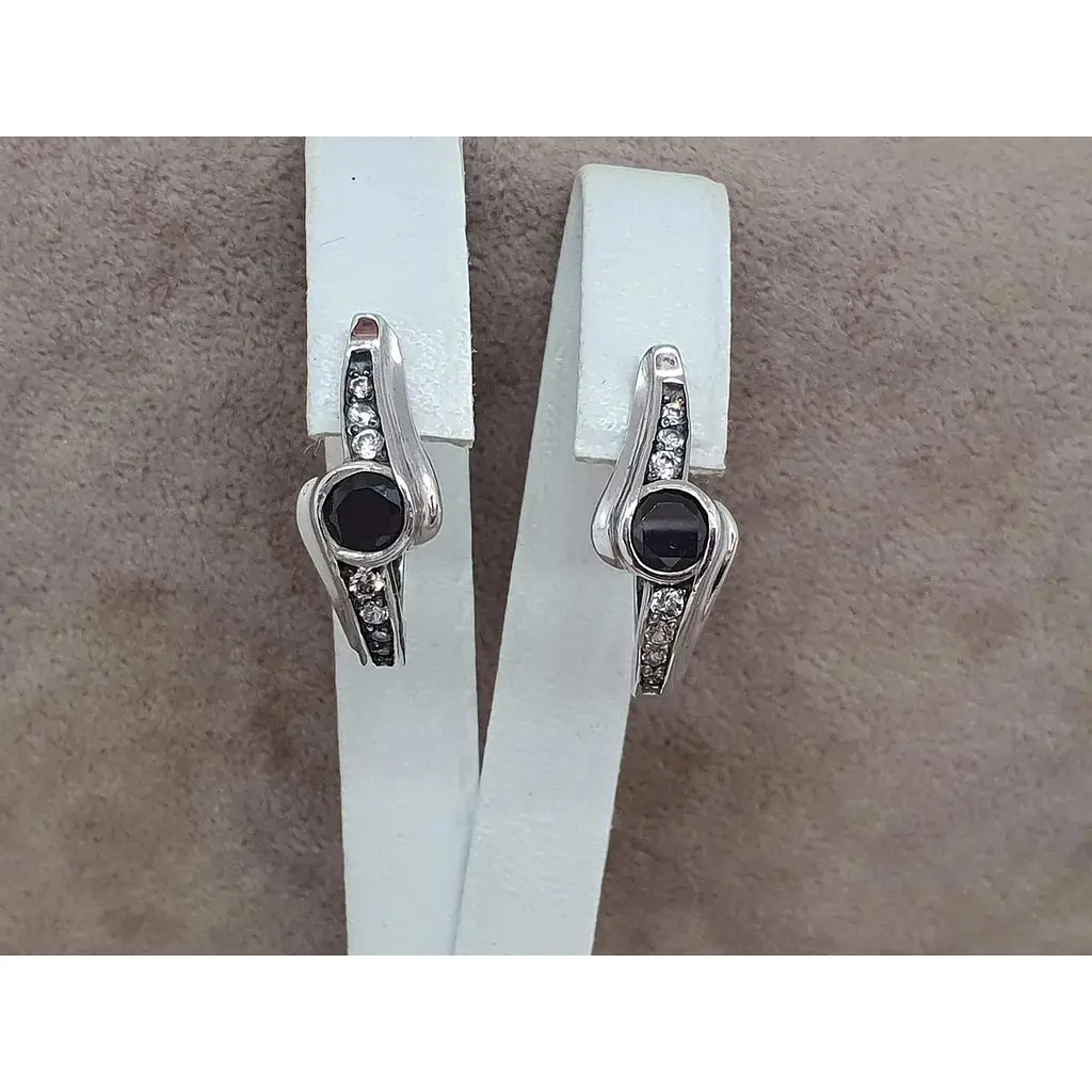 Срібні сережки Агні Діза з фіанітами. 2919Р - фото 4