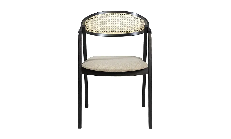 Стул Гуру Cane из массива дерева и ротанга черный - фото 2