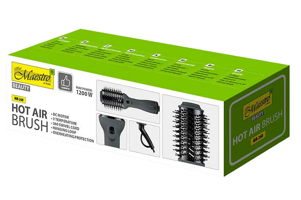 Фен щетка для волос Maestro MR-260 1200Вт DC черный - фото 3