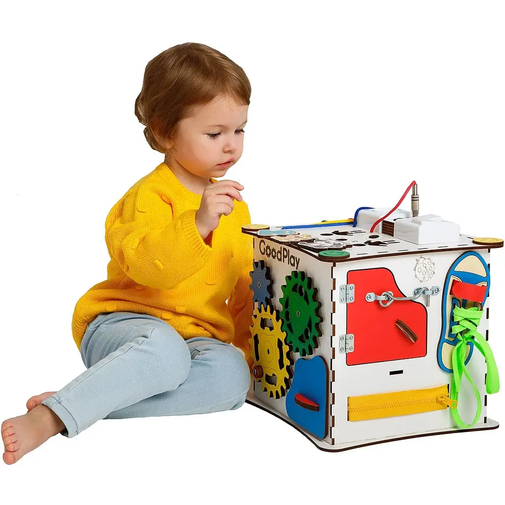 Бизикуб GoodPlay с подсветкой развивающий 25х25х25 см (K009) - фото 10