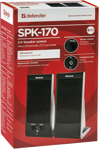 Акустика Defender 2.0 SPK-165/SPK-170 4W USB Black (65165) - фото 2