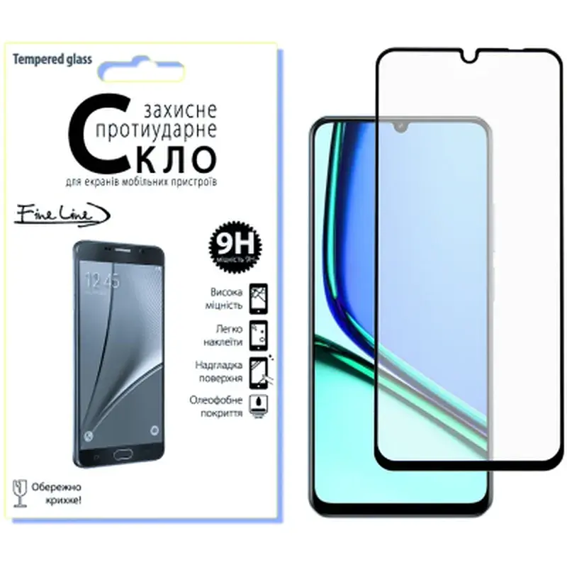 Стекло защитное Fine Line Full Glue Realme Note 60 Black (FL-TGFG-400)
