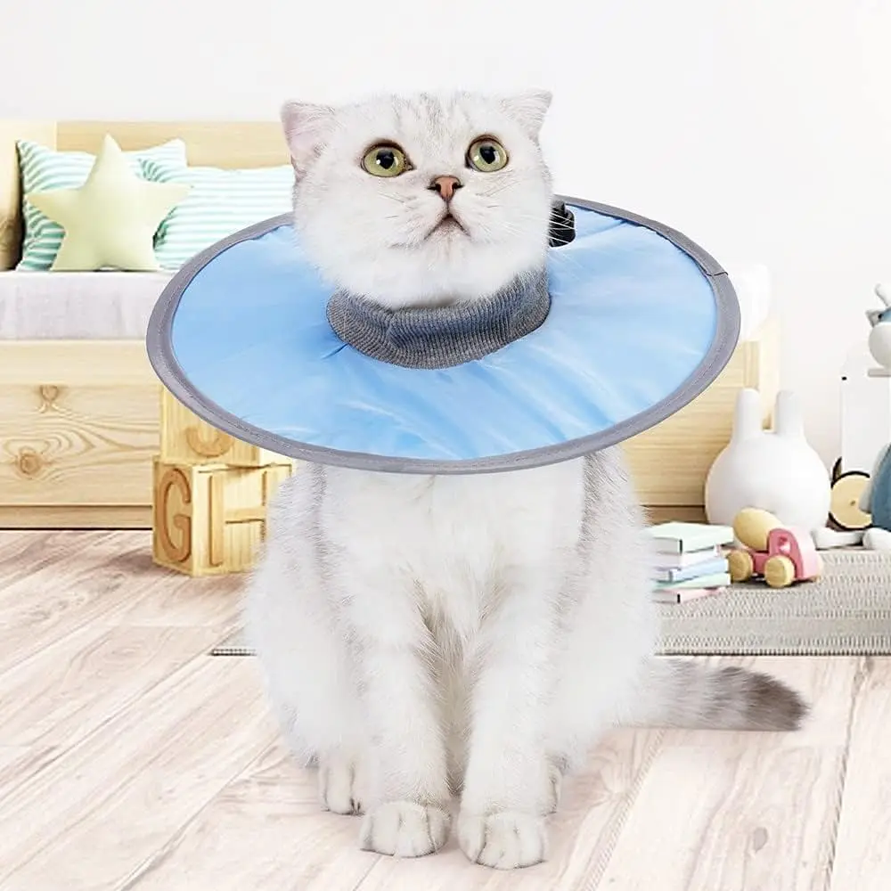Захисний комір для котів Derby Breathable Cat Elizabeth Collar, Blue, XL < 40 см - фото 5