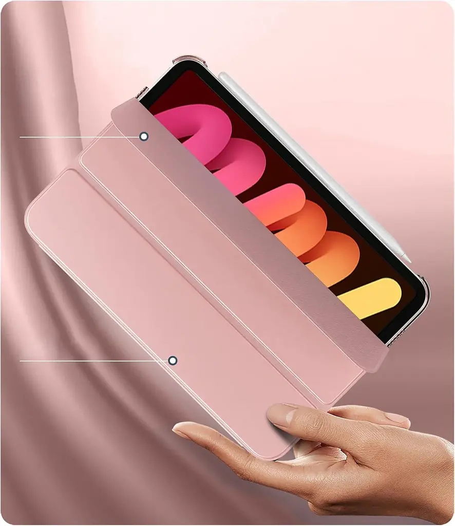 Чохол до планшета BeCover Tri Fold Hard Apple iPad Mini 7 2024 Rose Gold (712456) - фото 4