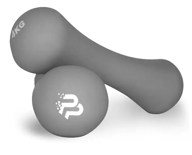 Гантели неопреновые PowerPlay 4126 Spartacus 2*4 кг Серые 2 шт + Резинка для фитнеса 7,5 кг (PP_4126_4kg_2in) - фото 2