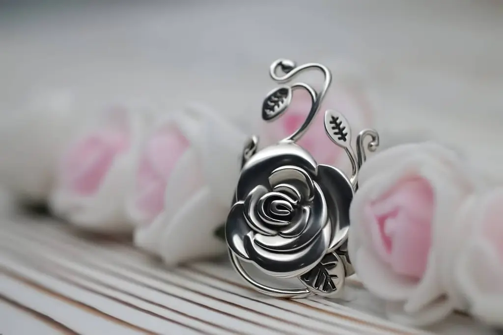 Срібна каблучка Троянда (3862) 20 - фото 7