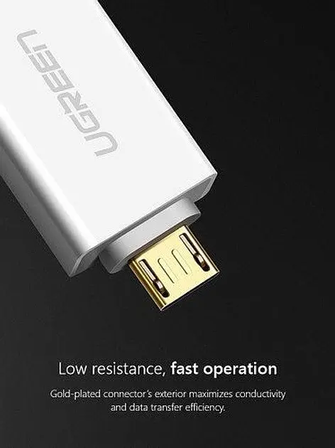 Адаптер OTG переходник Ugreen Us195 Micro USB to USB 2.0 (30529) белый - фото 4