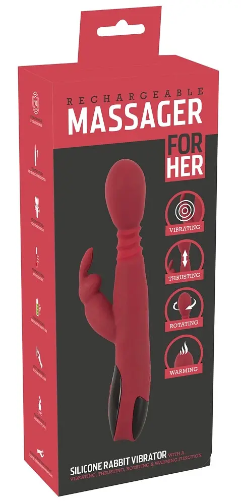 Вібратор You2Toys-кролик Rechargeable Massager For Her Rabbit Vibrator 26.5 см червоний - фото 2