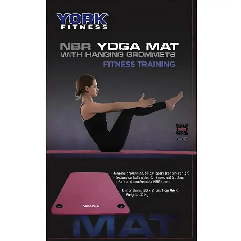 Мат для фитнеса с отверстиями York Fitness NBR 1см розовый - фото 4