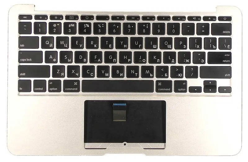 Клавіатура для ноутбука Apple MacBook Air (A1370) 2010+ Black, (Silver TopCase), RU (горизонтальний ентер) - фото 2
