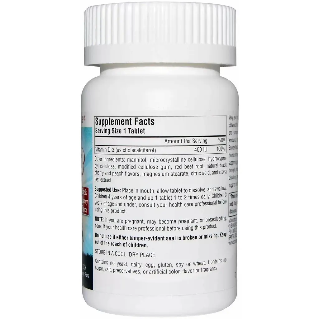 Вітамін D3 для дітей Source Naturals швидкорозчинний зі смаком ягід 200 таблеток - фото 2