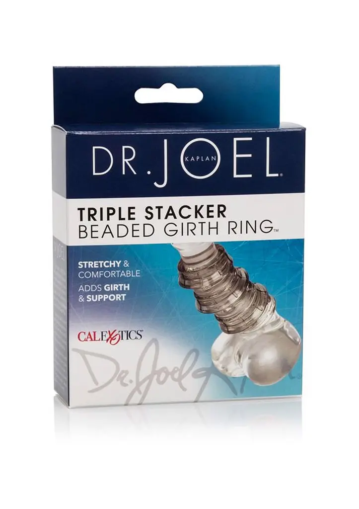 Насадка на пеніс CalExotics Dr. Joel Kaplan Triple Stacker Beaded Girth Ring 8.2 см чорний - фото 4