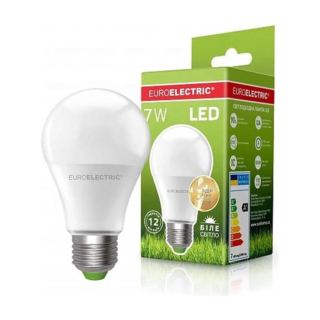 Лампочка EUROELECTRIC LED А60 7W E27 4000K 220V (LED-A60-07274(EE)) - фото 2