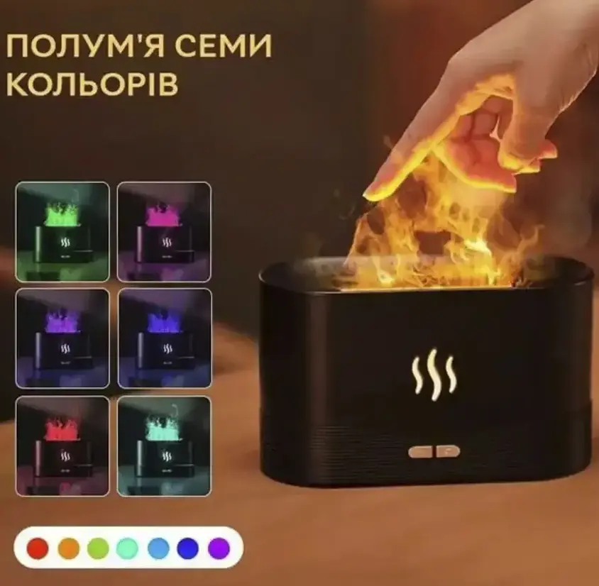 LED аромадиффузор-увлажнитель Ruhhy 22542 с эффектом огня - 7 цветов подсветки - фото 4