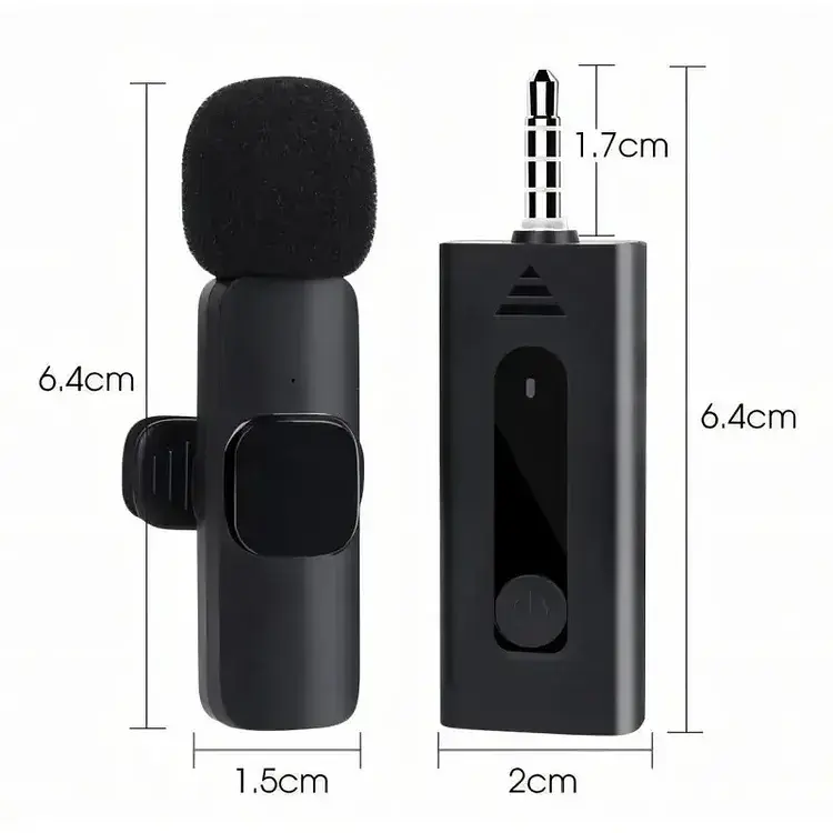 Мікрофон K35 AUX петличний бездротовий приймач + мікрофон Black (17615) - фото 3