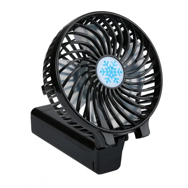 Вентилятор міні акумуляторний з ручкою USB діаметр 10см Handy Mini Fan чорний - фото 4